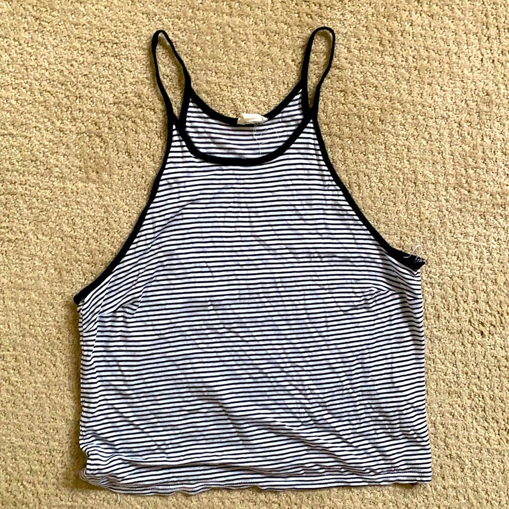 Cropped Striped Tank Top